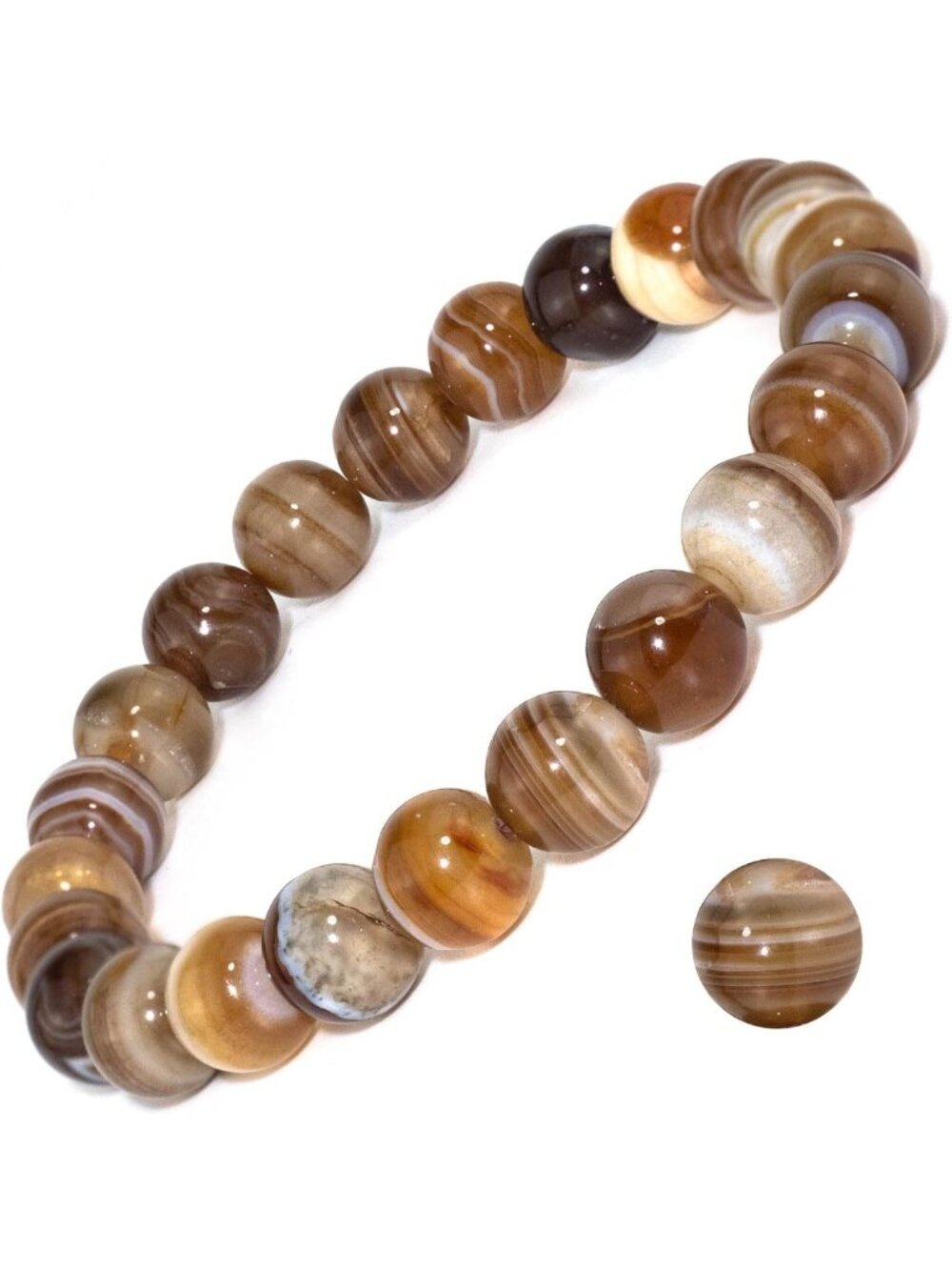 Natural Gemstone Stretch Bracelet - Colorful Elastic Beaded Jewelry Accessory